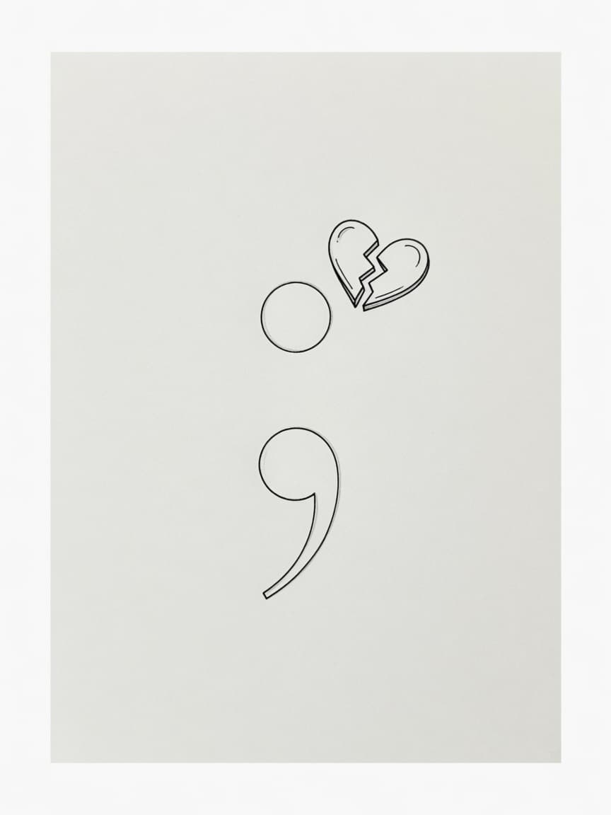 Semicolon — Fine Line Tattoo (Wrist) — Fine Line semicolon tattoo design