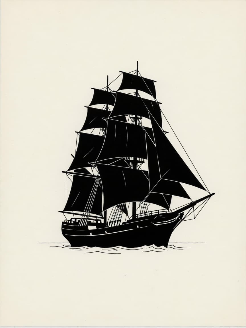 Ship — Blackwork Tattoo Design — Blackwork tattoo design for the Upper Arm