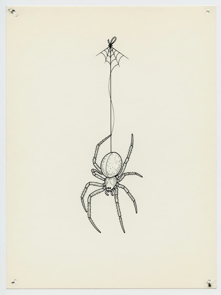Spider — Fine Line Tattoo Design #2 — Fine Line spider tattoo design