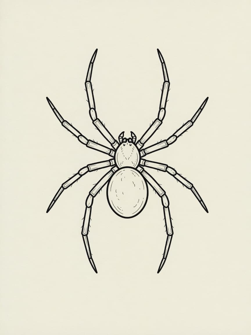 Spider — Fine Line Tattoo Design #4 — Fine Line spider tattoo design