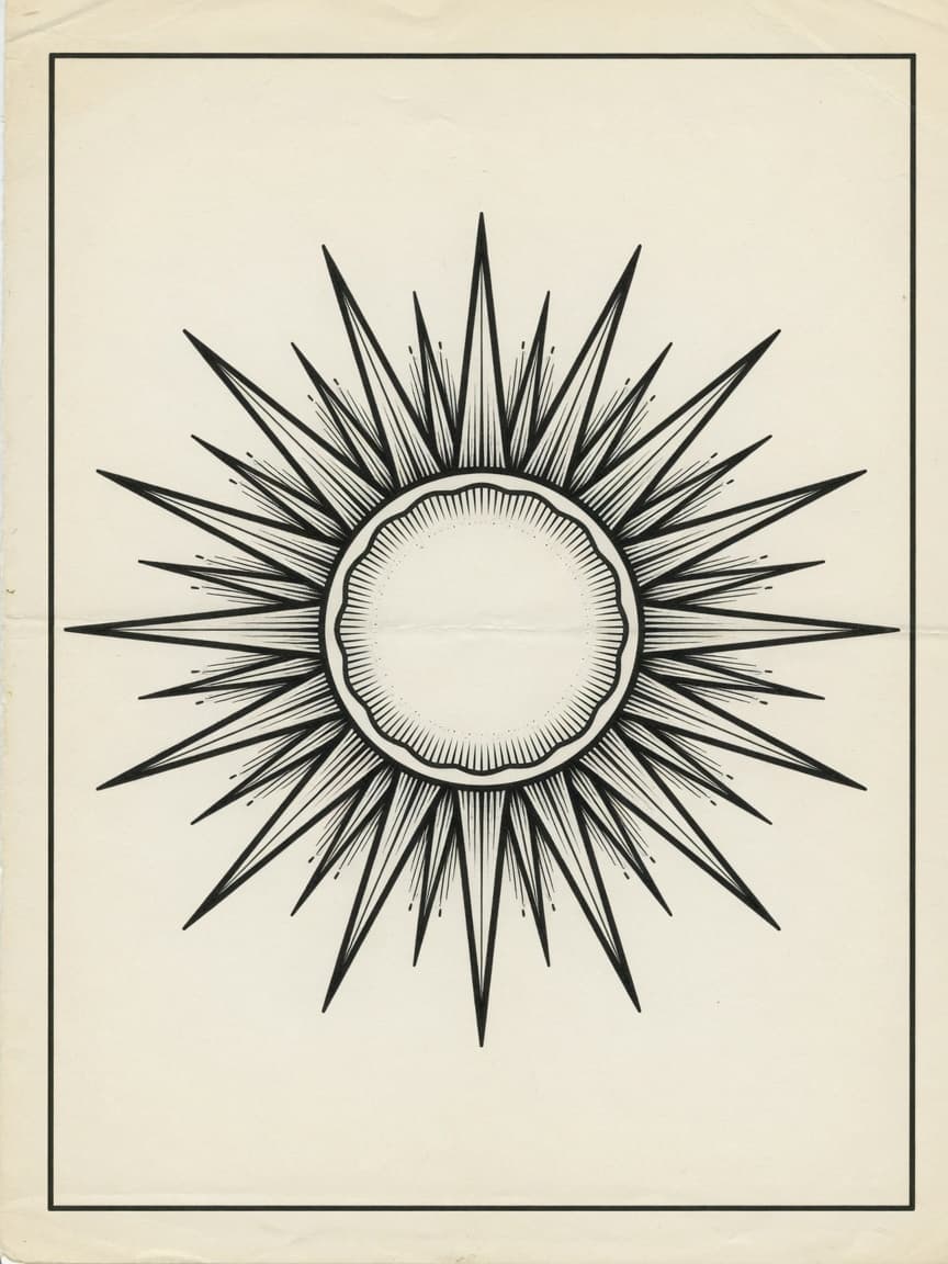 Sun — Fine Line Tattoo Design #2 — Fine Line sun tattoo design