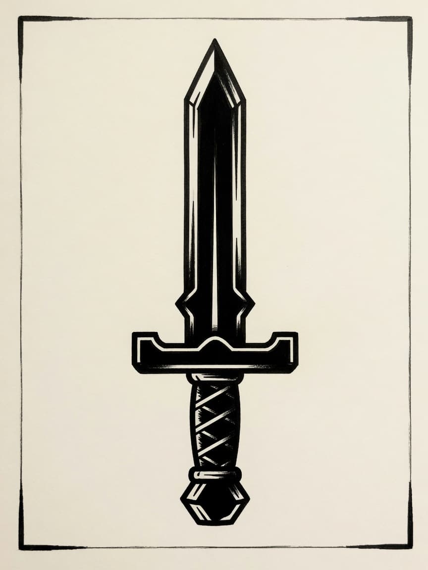 Blackwork Sword tattoo