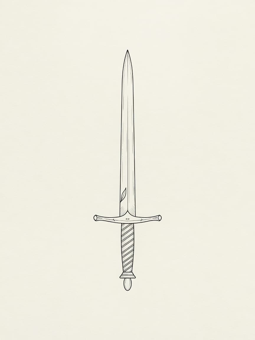 Fine Line Sword tattoo
