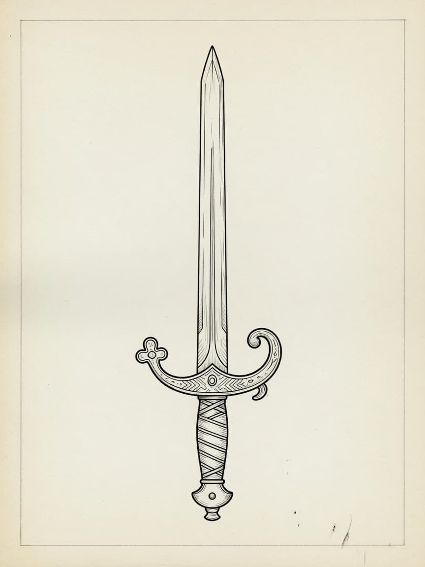 Fine Line Sword tattoo