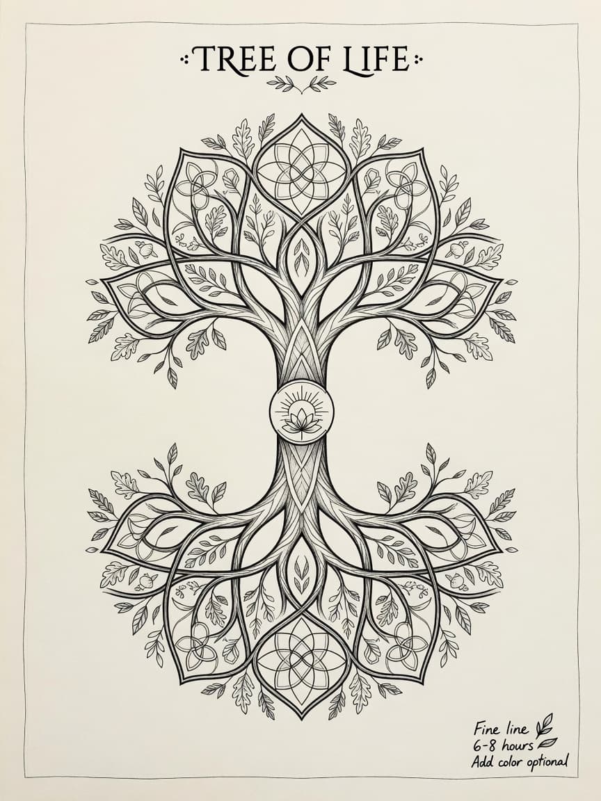 Tree of Life — Fine Line Tattoo — Fine Line tree-of-life tattoo design