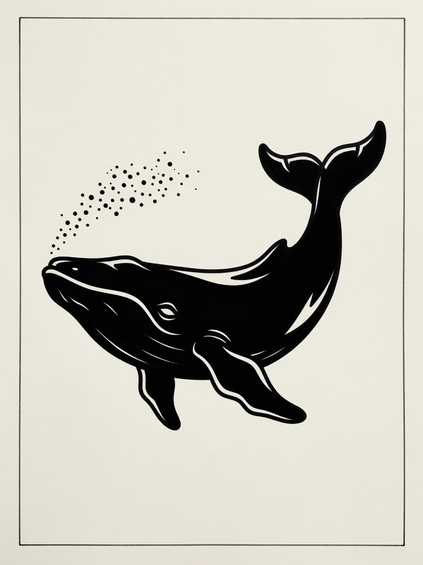 Whale — Blackwork Tattoo Design — Blackwork whale tattoo design