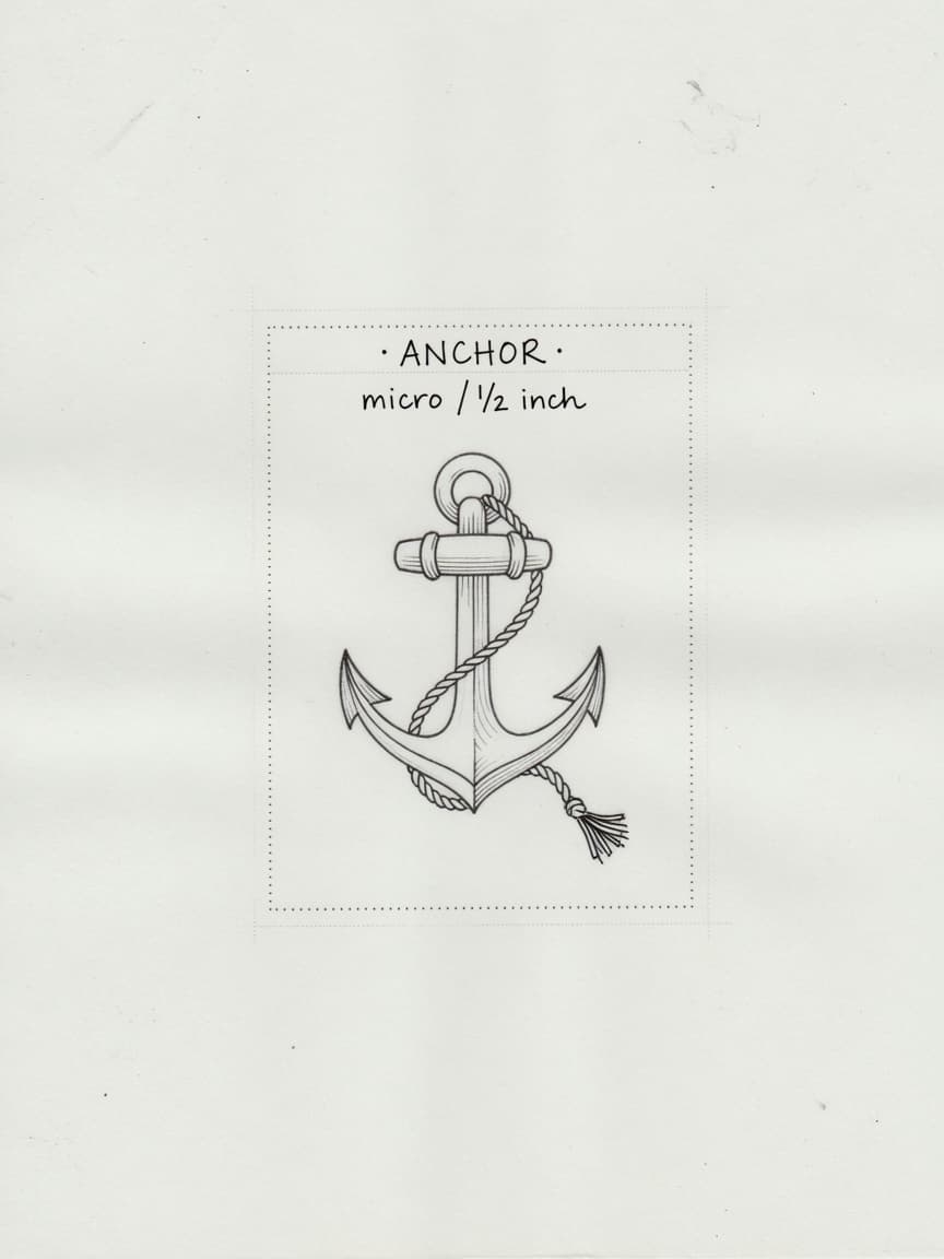 Anchor — Fine Line Micro Tattoo — Fine Line anchor tattoo design
