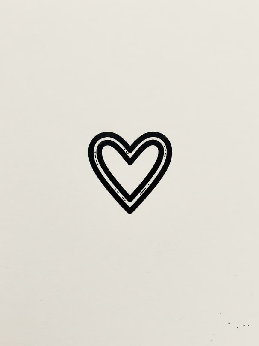 Heart — Blackwork Micro Tattoo — Blackwork heart tattoo design