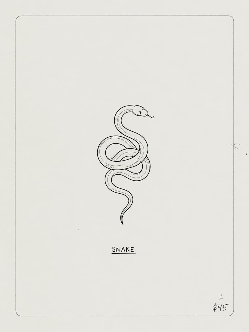 Snake — Fine Line Micro Tattoo — Fine Line snake tattoo design