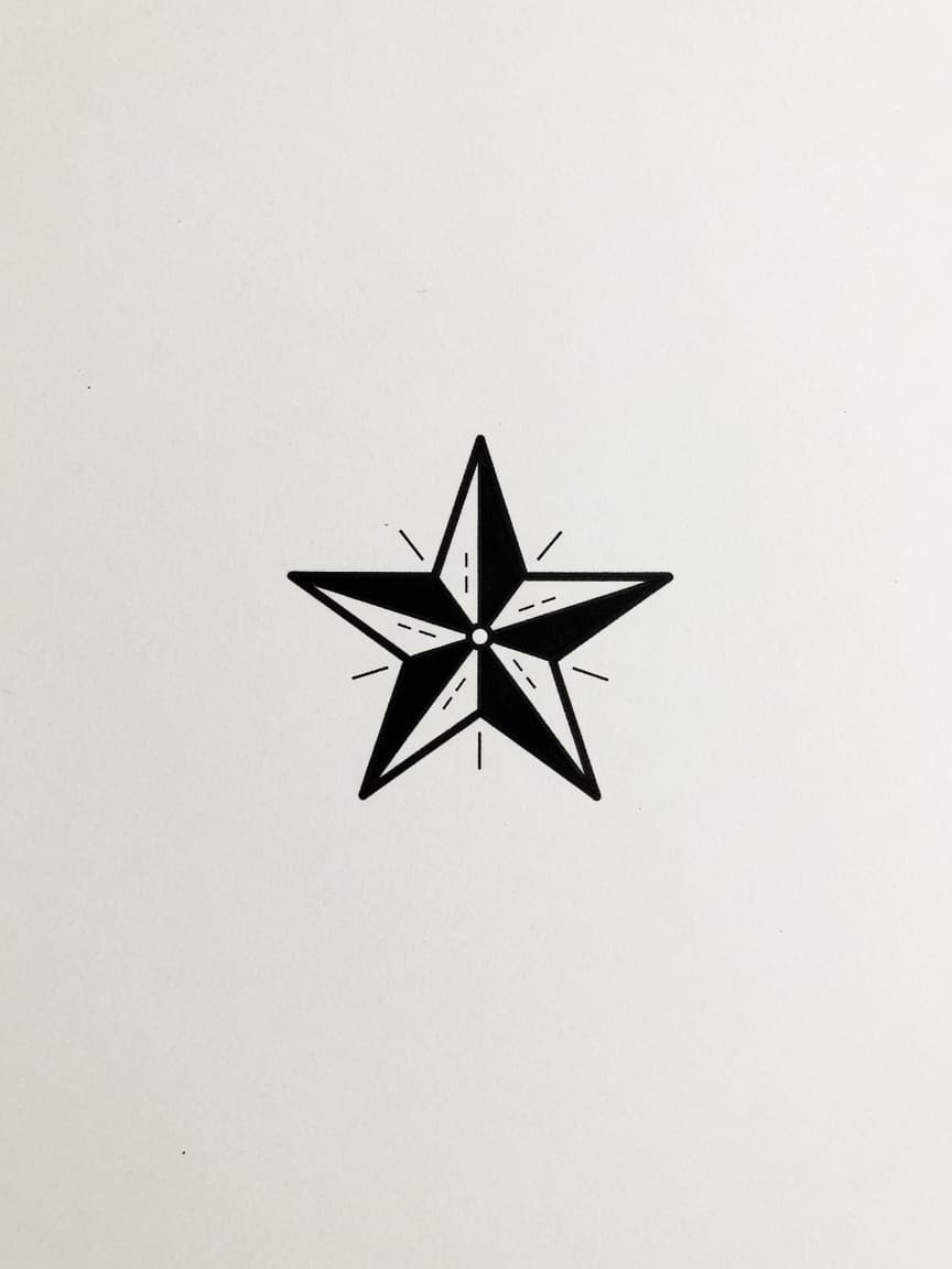 Star — Blackwork Micro Tattoo — Blackwork star tattoo design