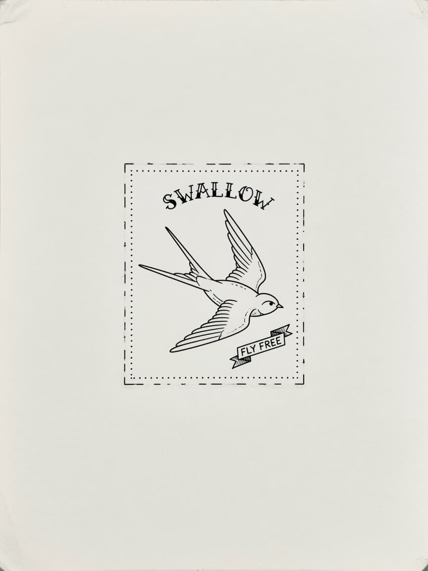 Swallow — Fine Line Micro Tattoo — Fine Line swallow tattoo design