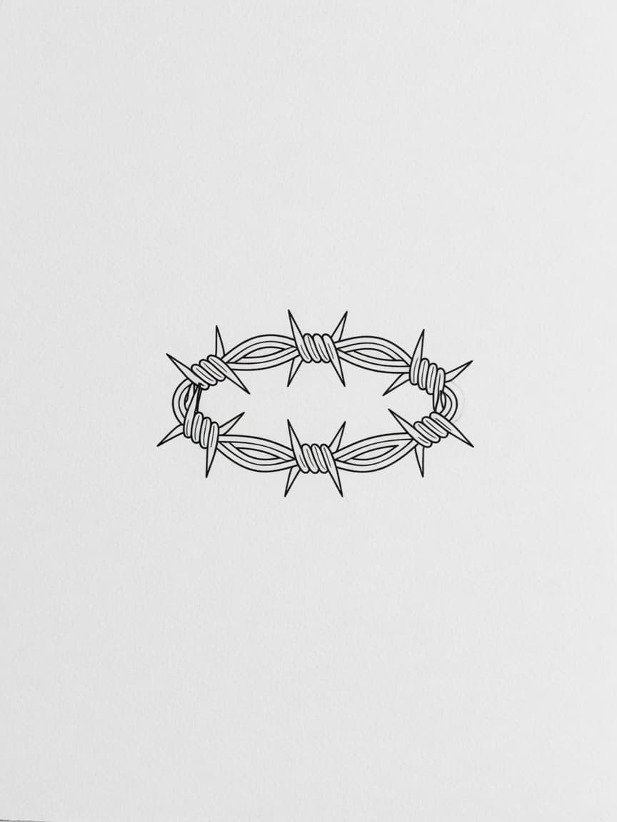 Barbed Wire — Fine Line Tattoo Design #4 — Fine Line tattoo design for the Wrist