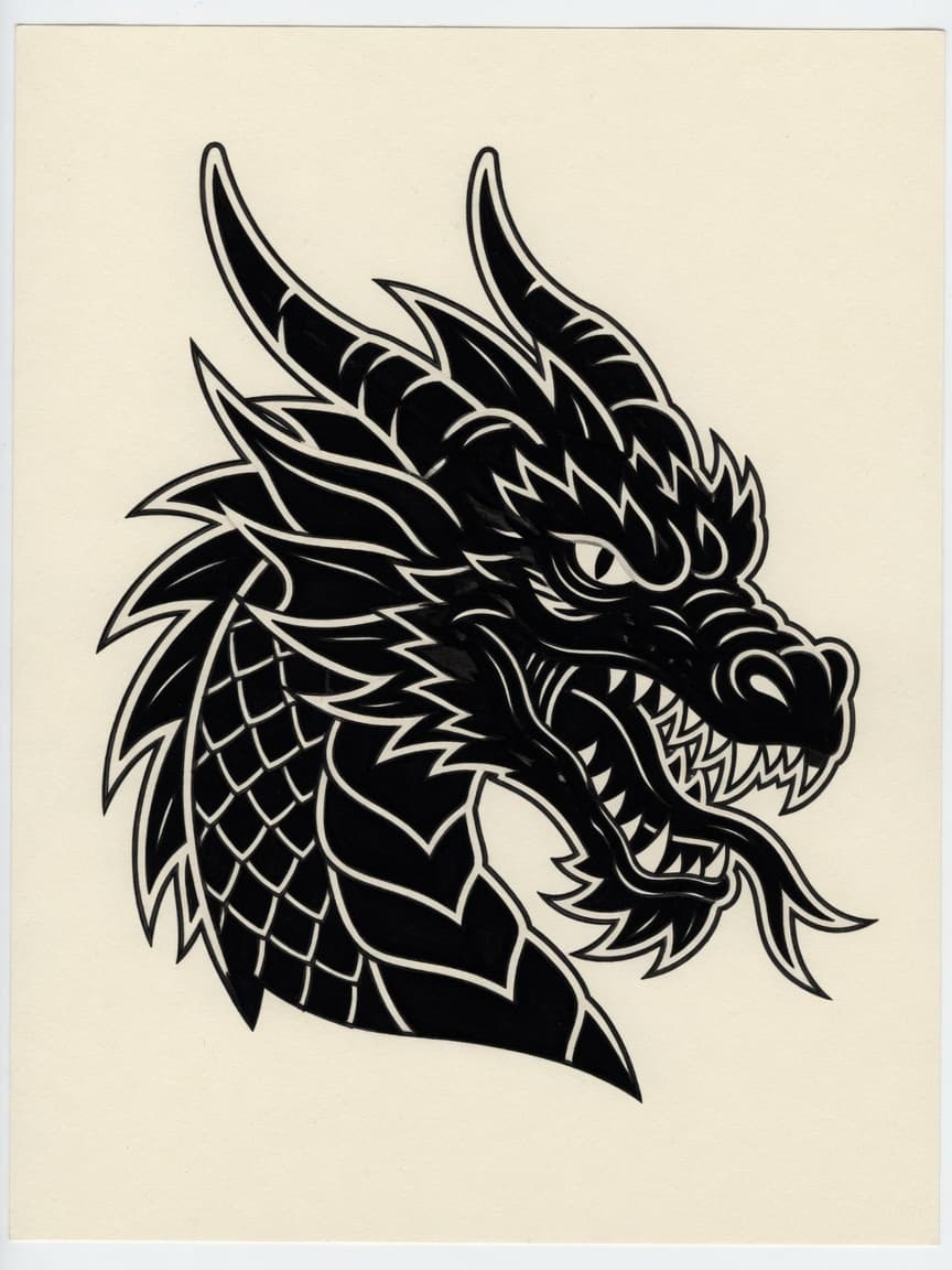 Blackwork Dragon tattoo