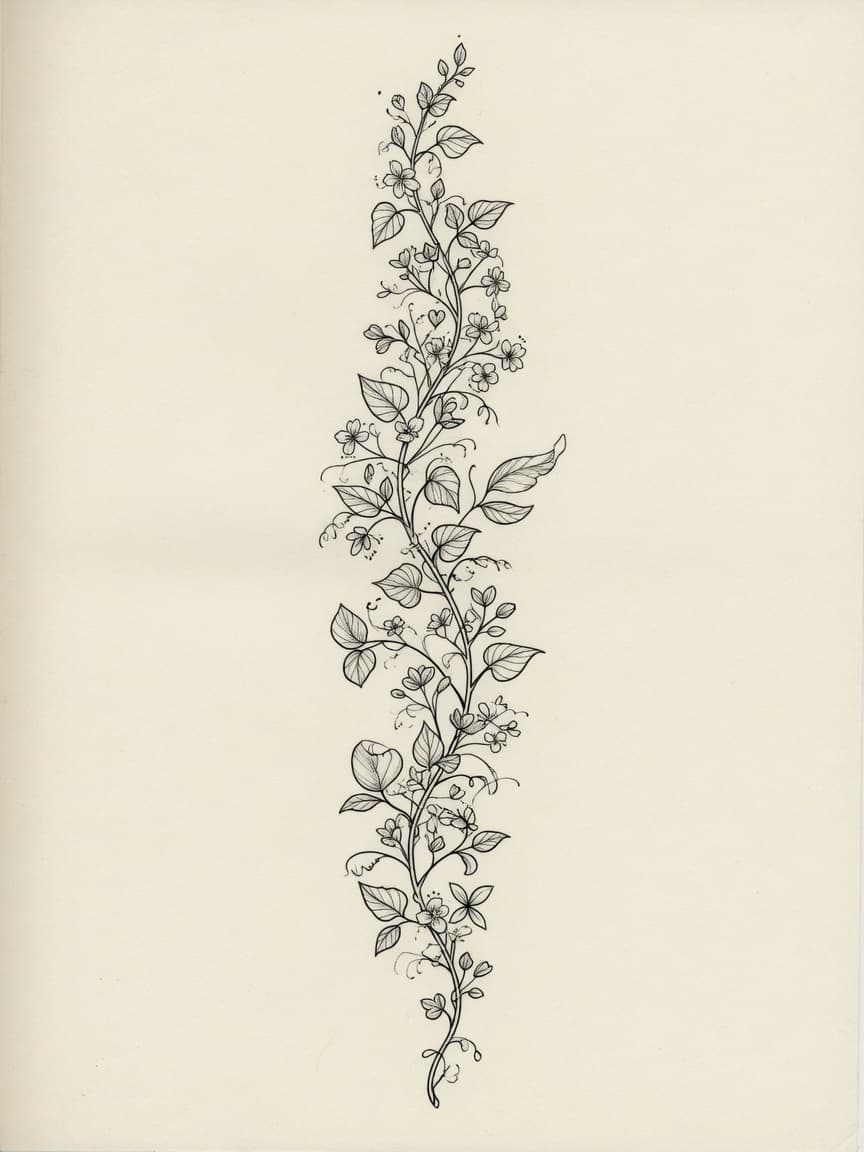 Fine Line Flower tattoo