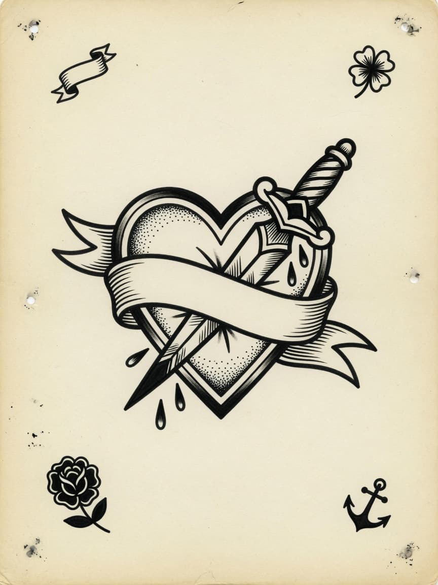 Heart — American Traditional Tattoo Design — American Traditional heart tattoo design
