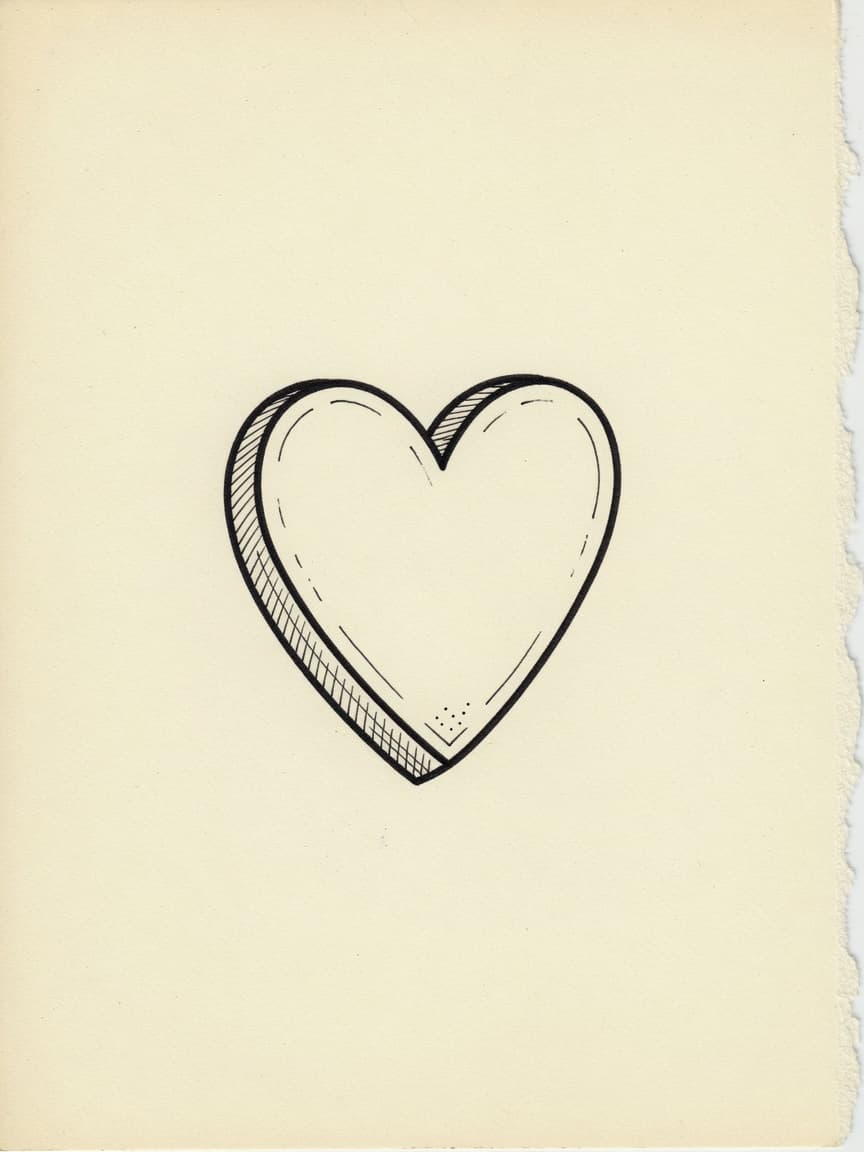 Fine Line Heart tattoo
