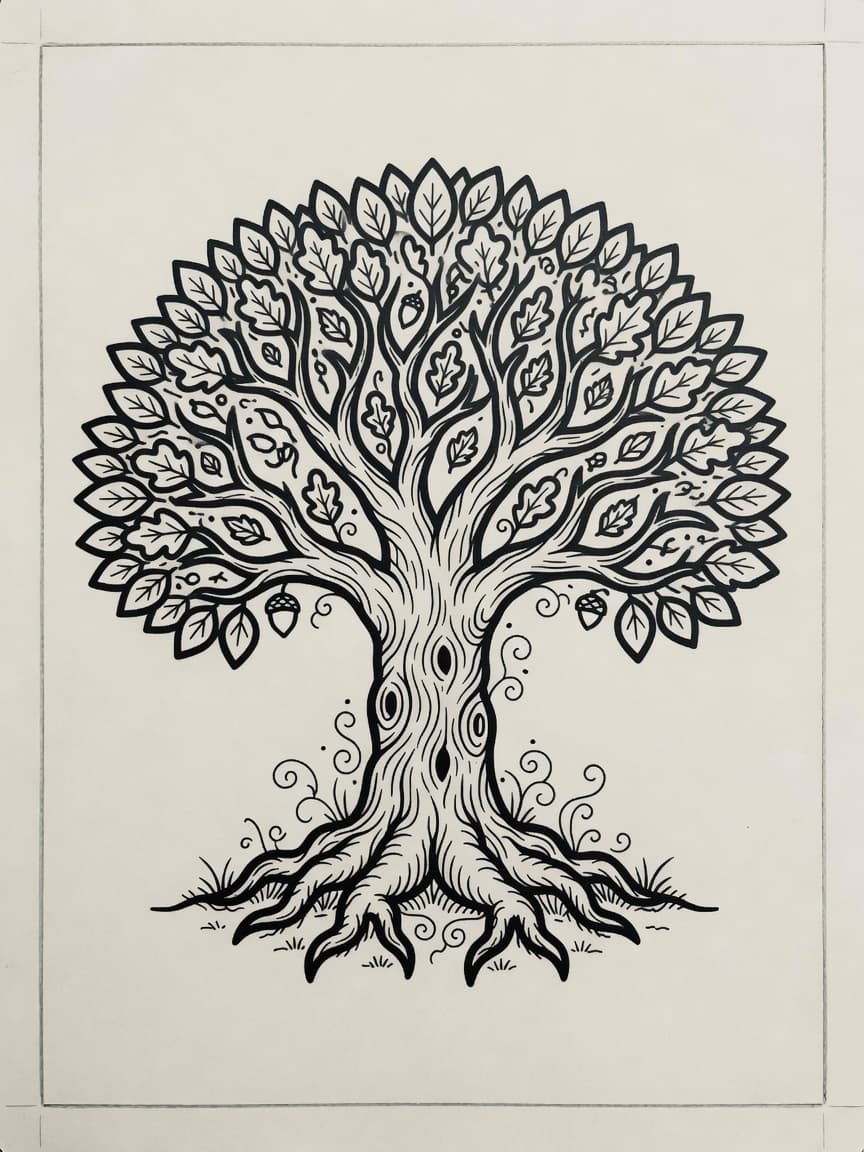 Tree of Life — American Traditional Tattoo Design — American Traditional tree-of-life tattoo design