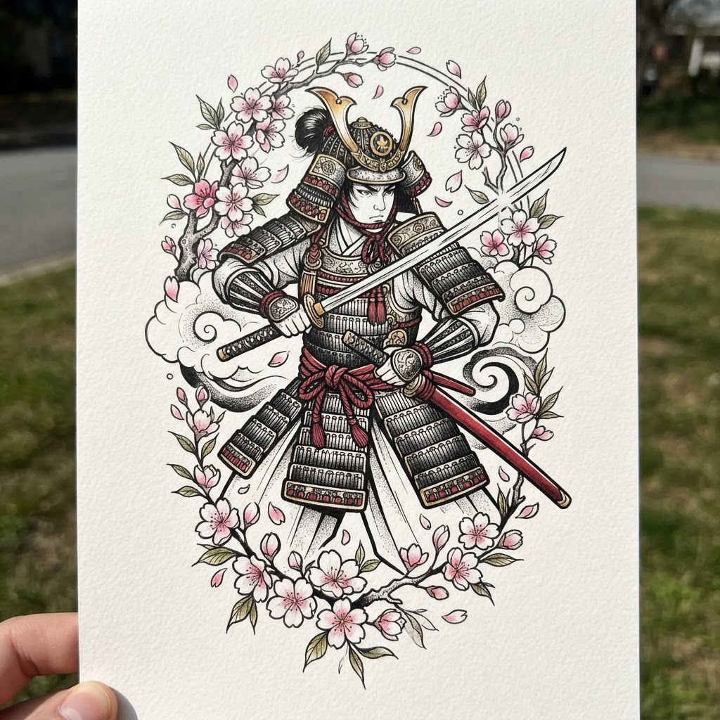 Illustrative Anime Tattoo — Illustrative tattoo design for the Upper Arm