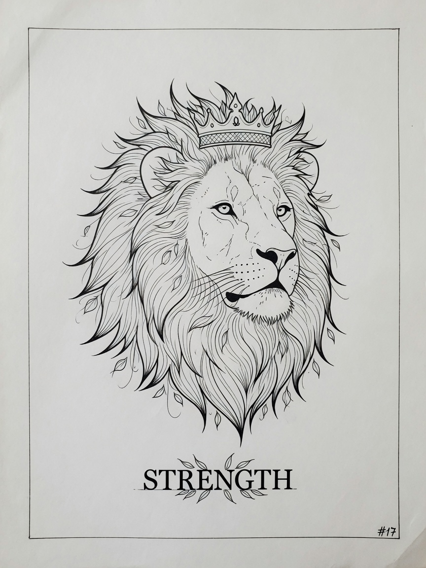 Lion — Fine Line Tattoo Design #1 — Fine Line lion tattoo design