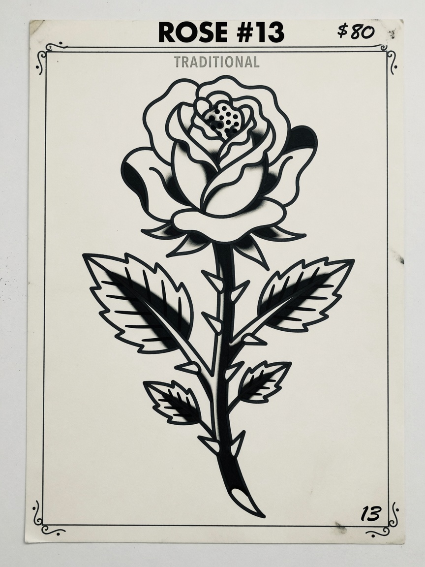 Rose — American Traditional Tattoo Design #1 — American Traditional rose tattoo design