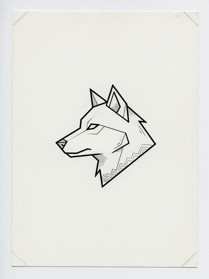 Wolf — Fine Line Tattoo Design #4 — Fine Line wolf tattoo design