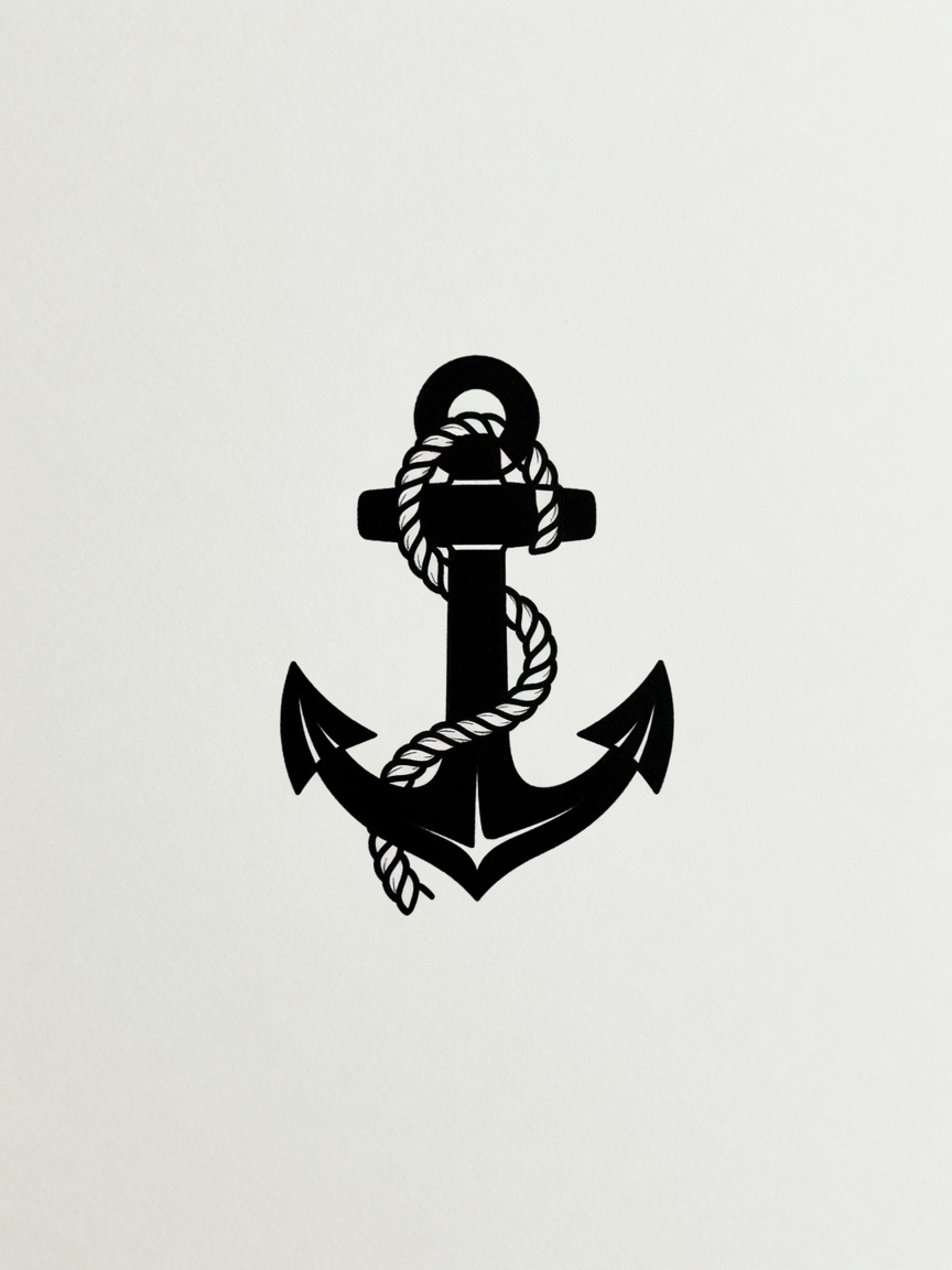 Anchor — Blackwork Micro Tattoo — Blackwork anchor tattoo design