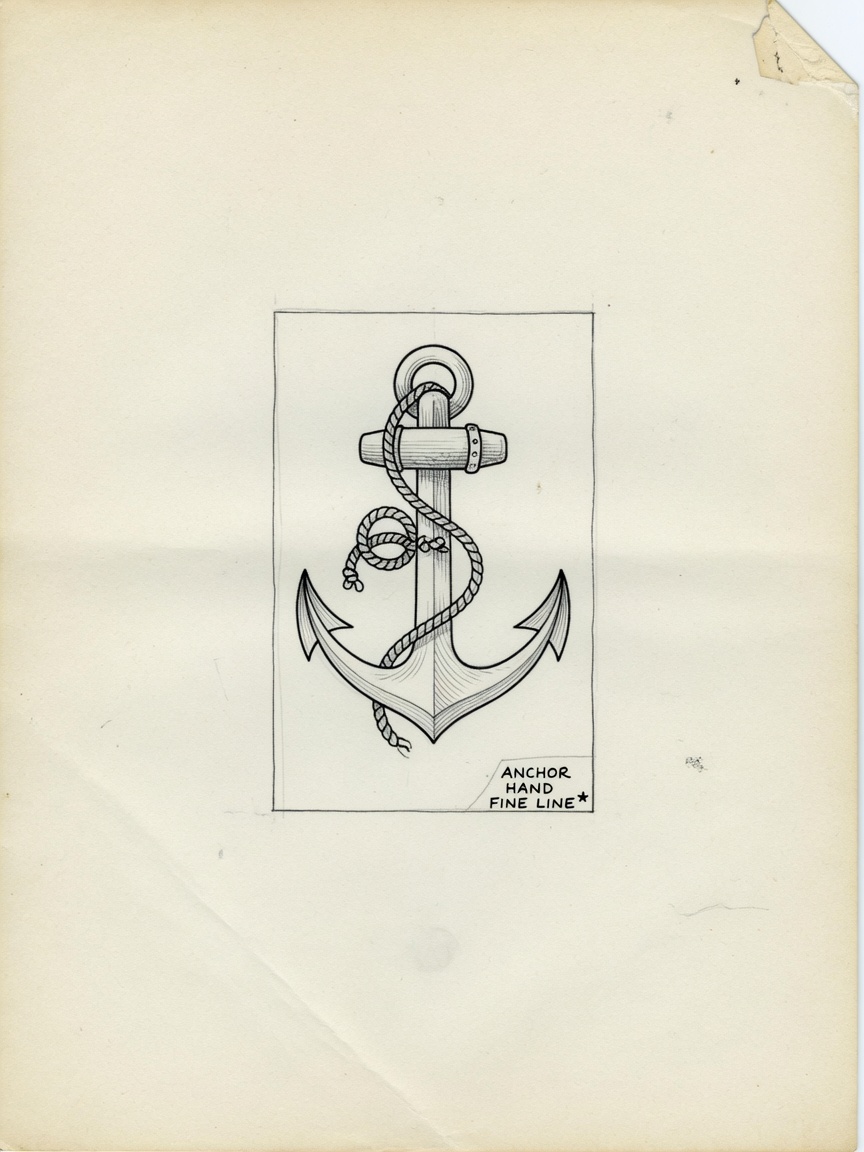 Anchor — Fine Line Hand Tattoo — Fine Line anchor tattoo design