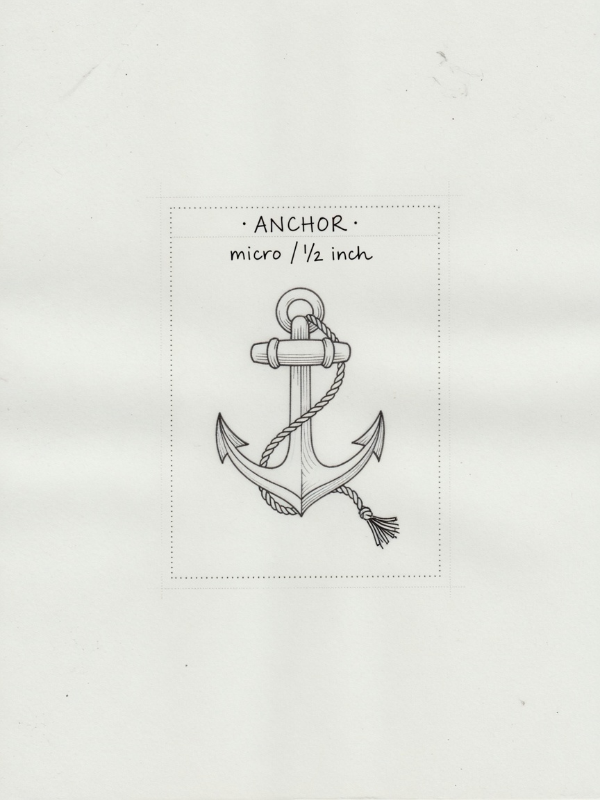 Anchor — Fine Line Micro Tattoo — Fine Line anchor tattoo design