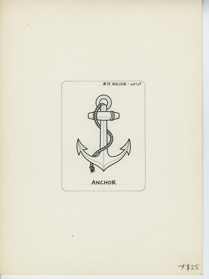 Anchor — Fine Line Small Simple Tattoo — Fine Line anchor tattoo design