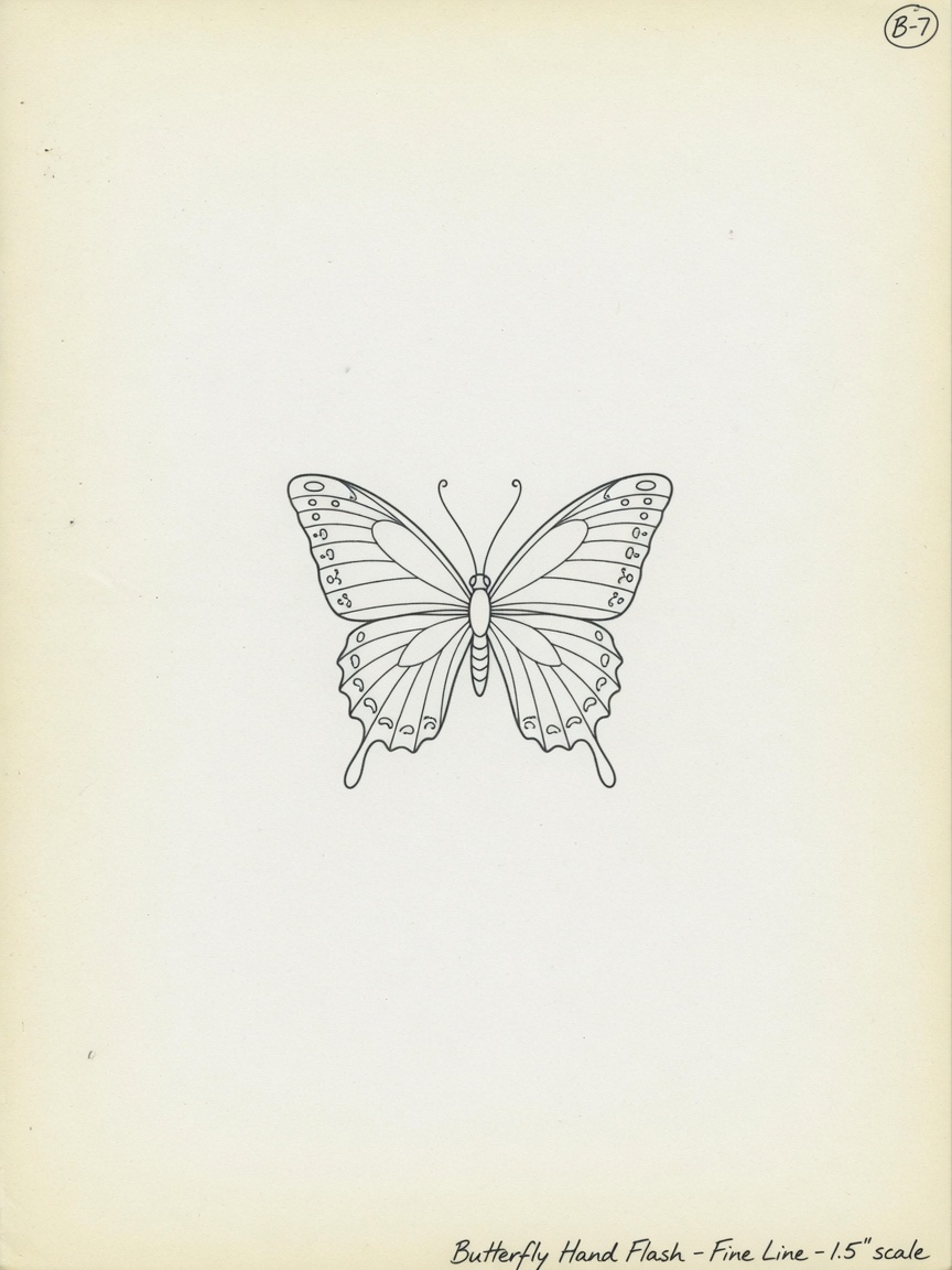 Butterfly — Fine Line Hand Tattoo — Fine Line butterfly tattoo design