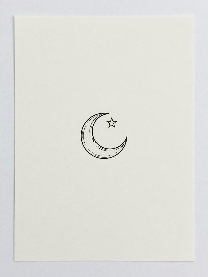 Moon — Fine Line Tattoo (Neck) — Fine Line moon tattoo design