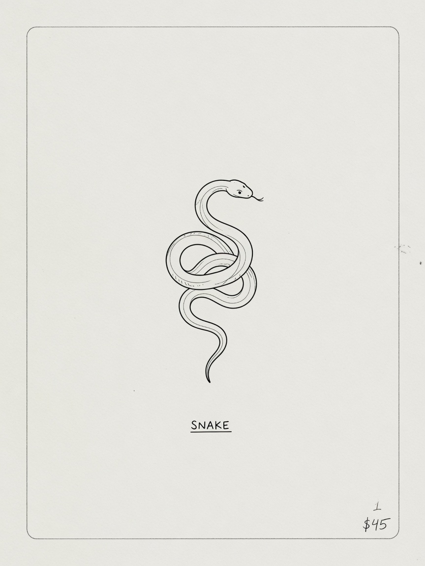 Snake — Fine Line Micro Tattoo — Fine Line snake tattoo design