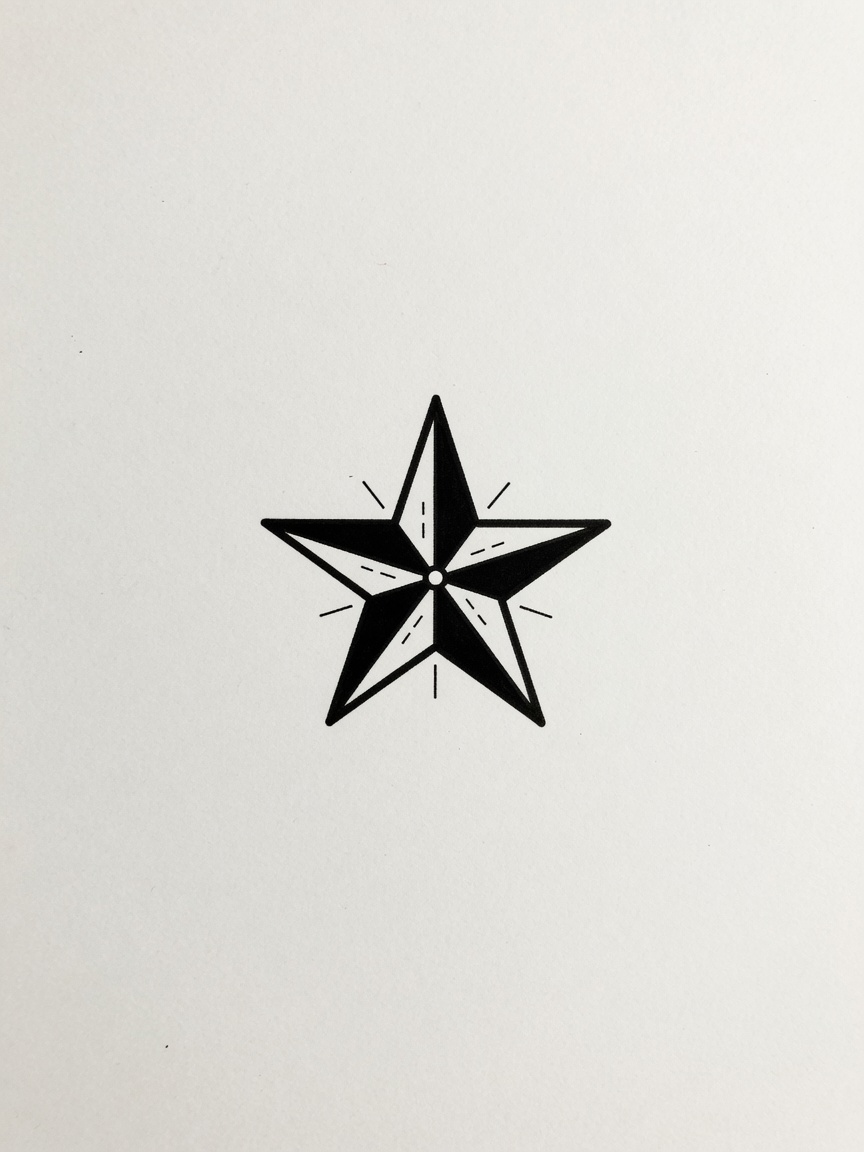 Star — Blackwork Micro Tattoo — Blackwork star tattoo design