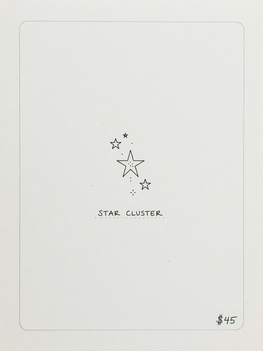 Star — Fine Line Micro Tattoo — Fine Line star tattoo design