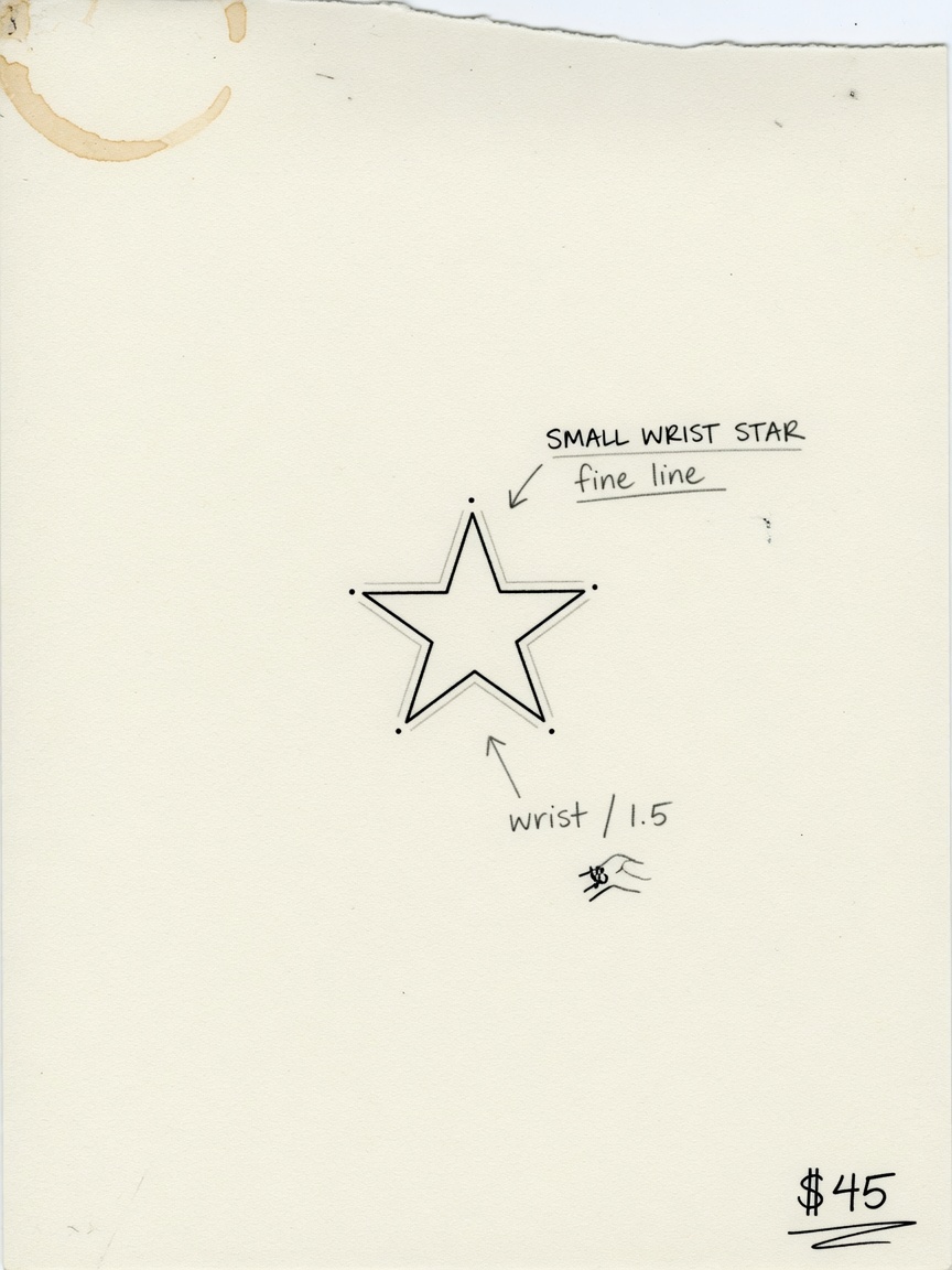 Star — Fine Line Small Simple Tattoo — Fine Line star tattoo design