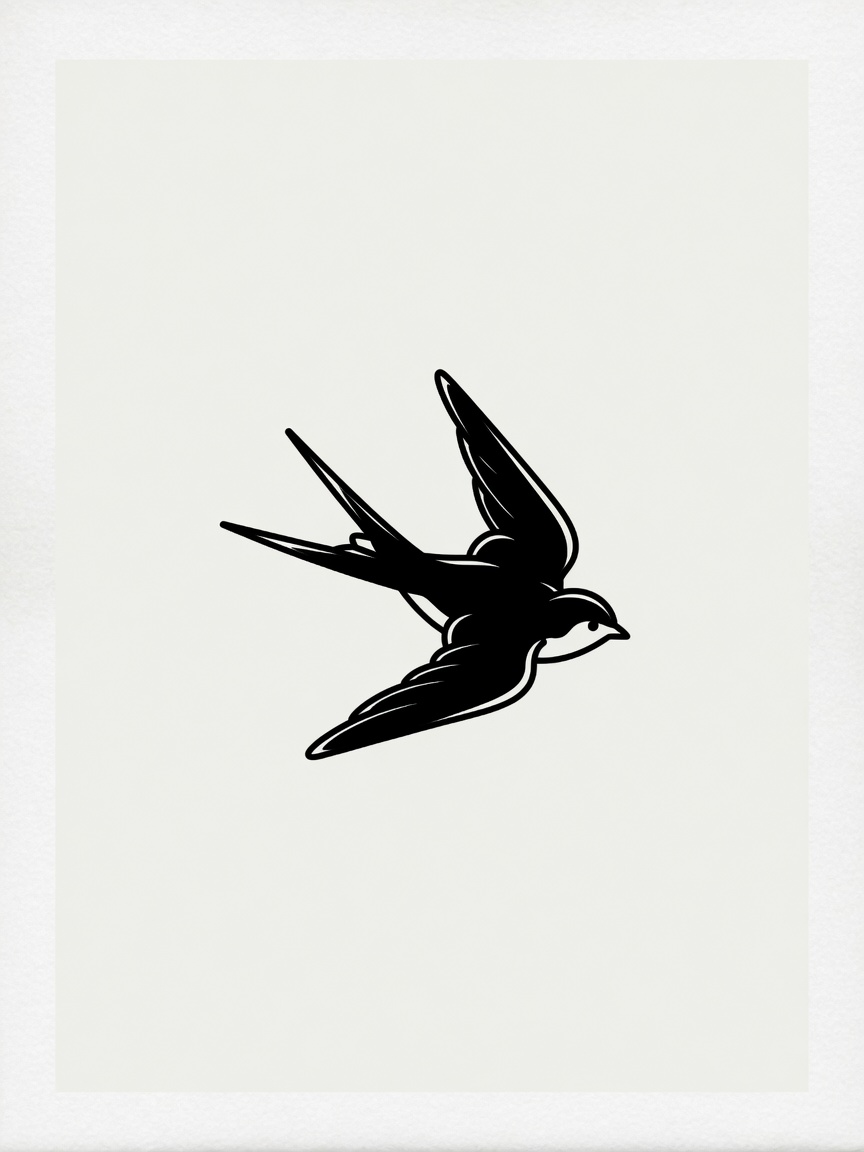 Swallow — Blackwork Micro Tattoo — Blackwork swallow tattoo design