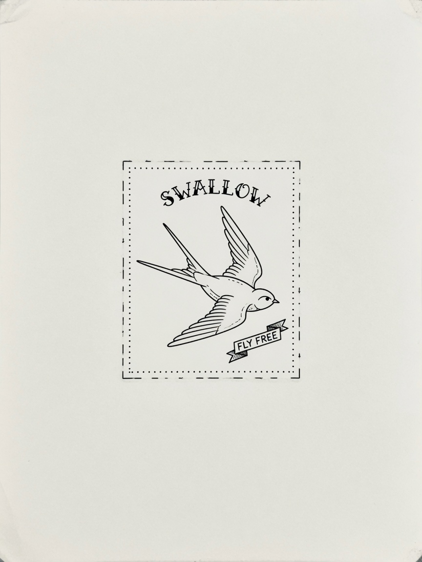 Swallow — Fine Line Micro Tattoo — Fine Line swallow tattoo design
