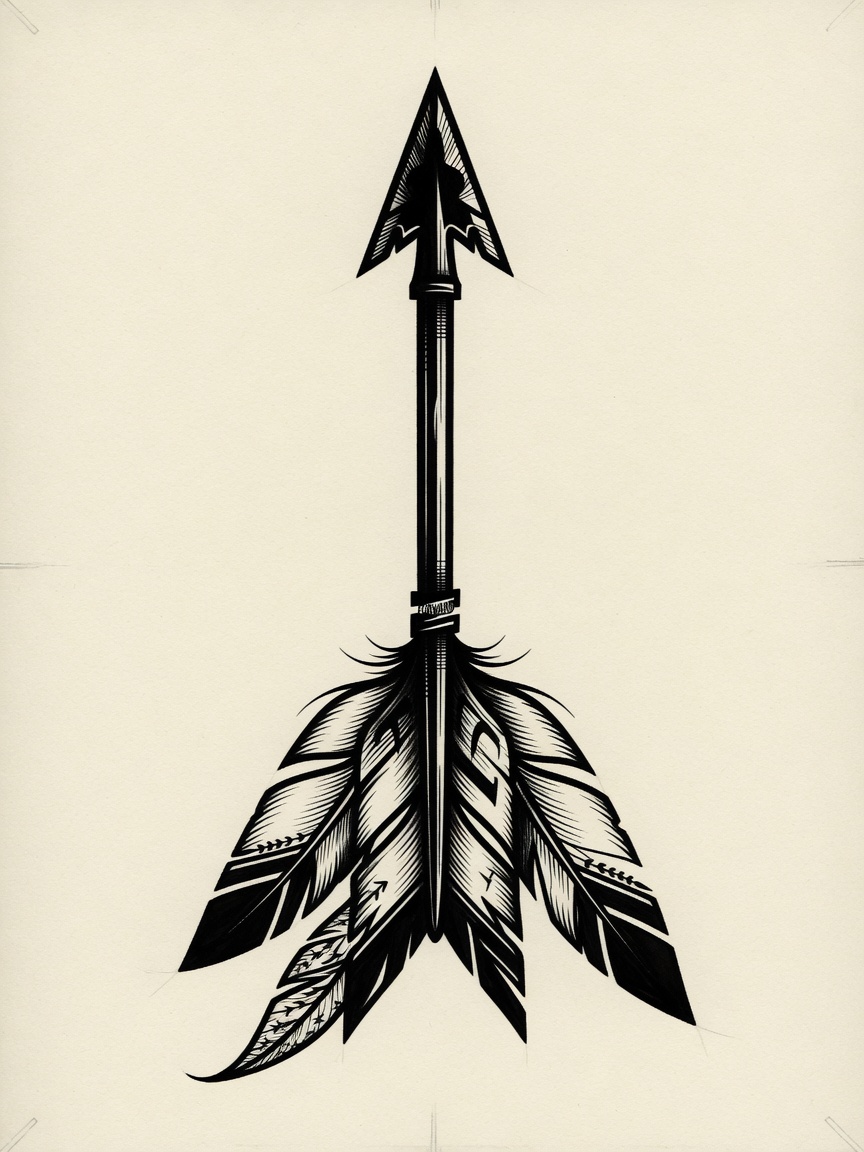 American Traditional Arrow tattoo