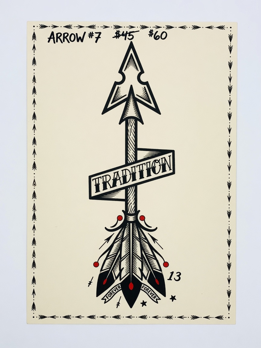 Blackwork Arrow tattoo