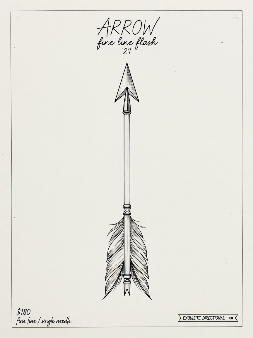 Fine Line Arrow tattoo