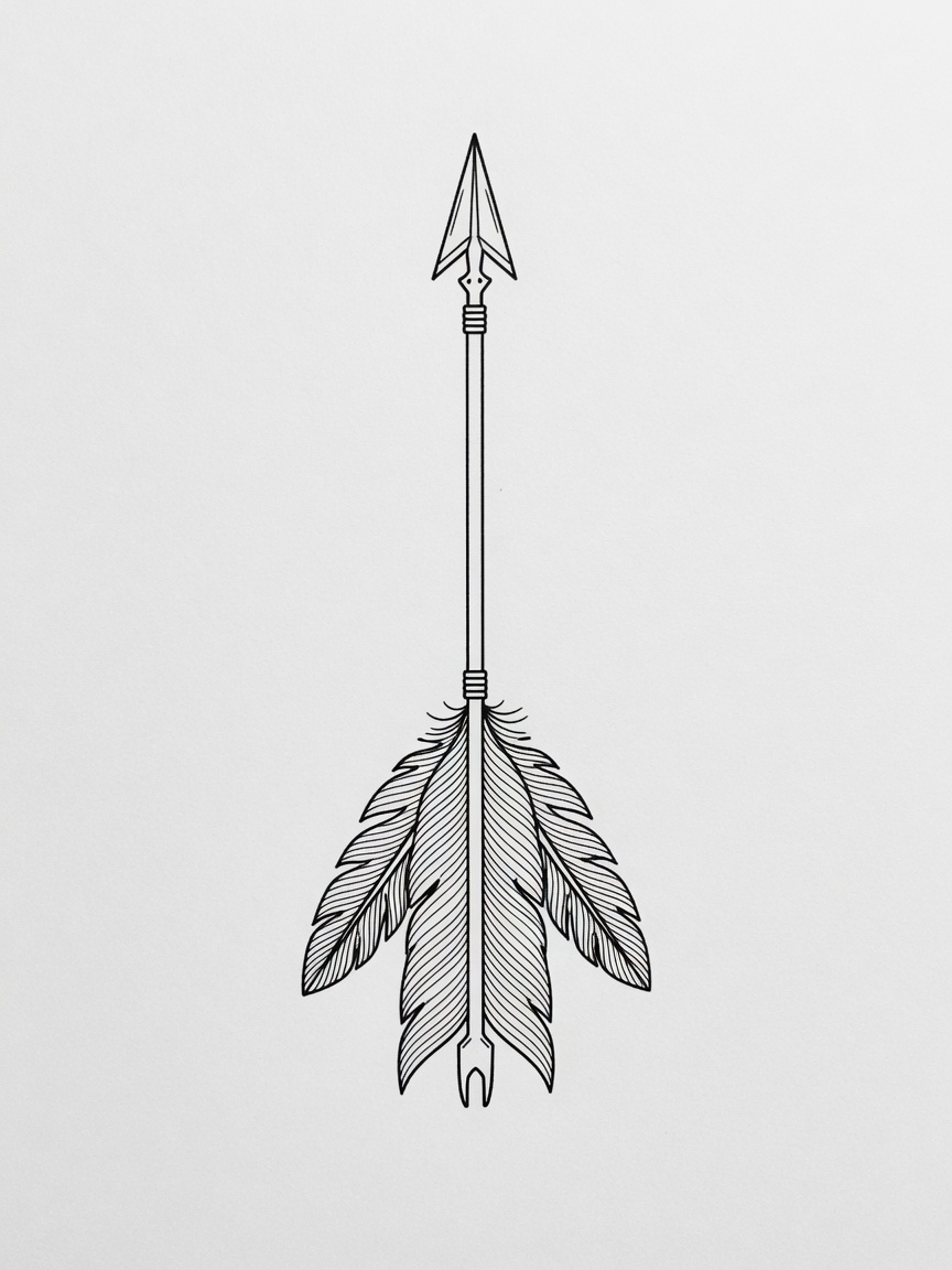 Fine Line Arrow tattoo