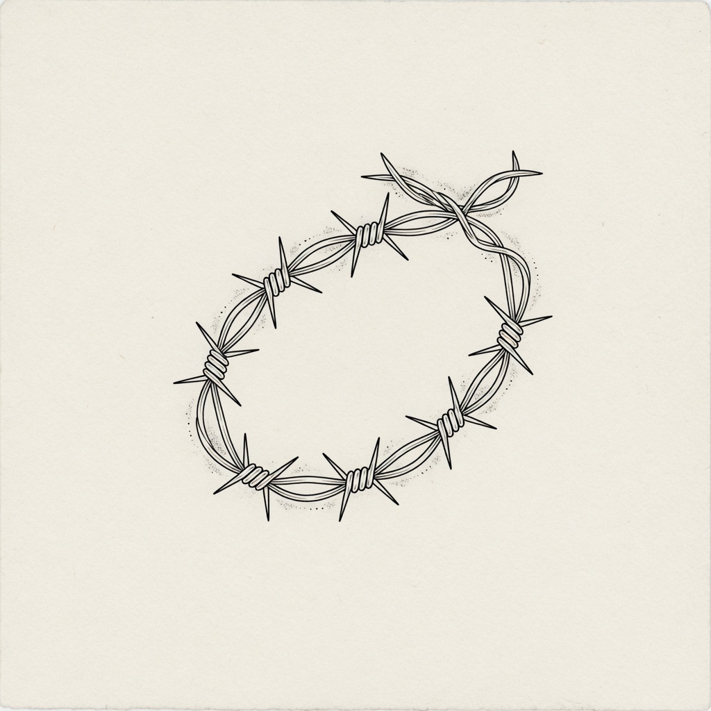 Barbed Wire — Fine Line Tattoo — Fine Line barbed-wire tattoo design
