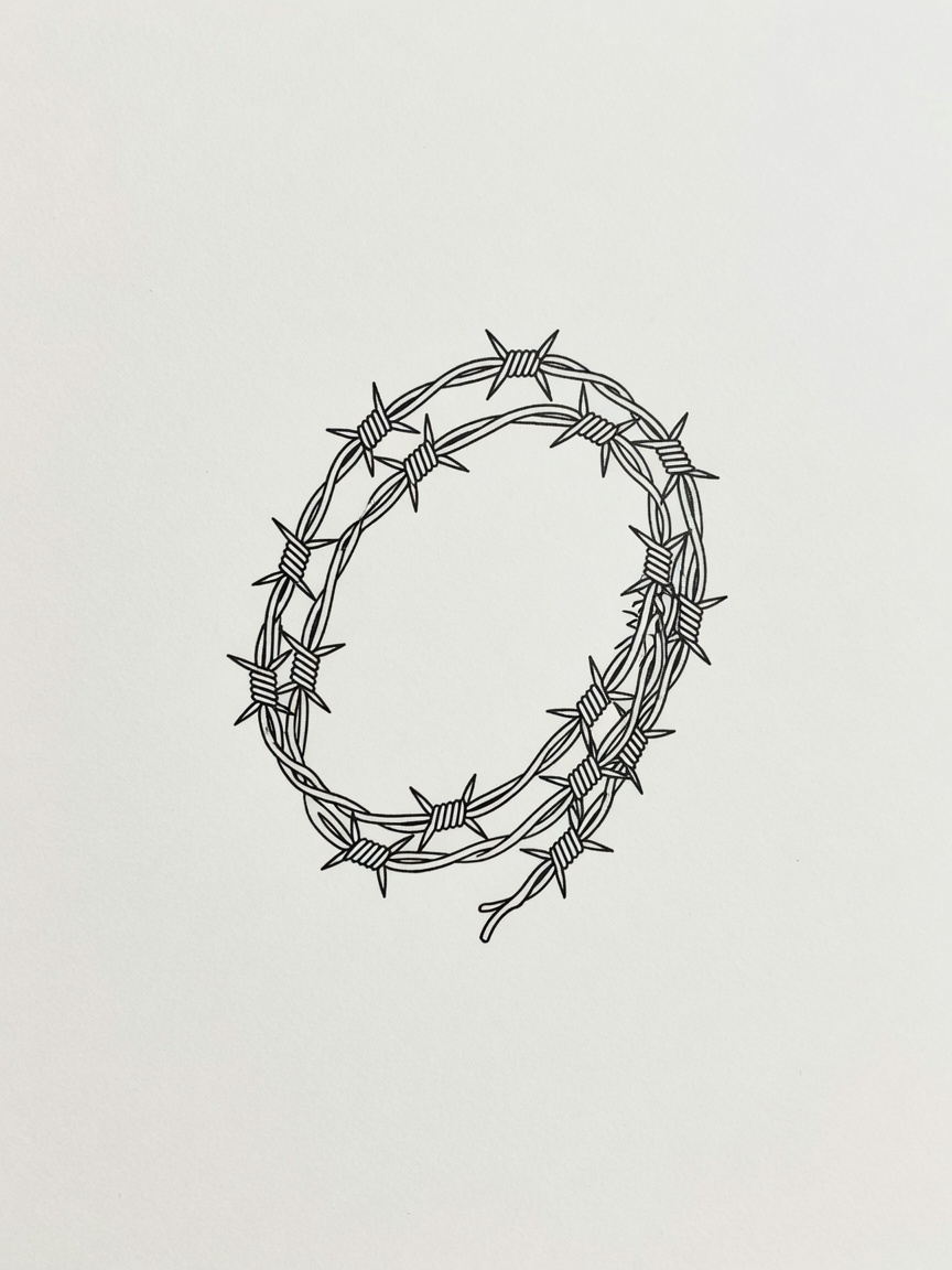 Barbed Wire — Fine Line Tattoo — Fine Line barbed-wire tattoo design