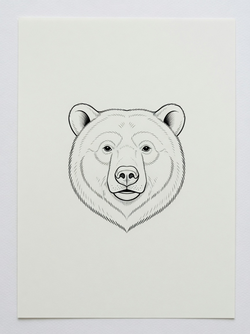 Bear — Fine Line Tattoo — Fine Line bear tattoo design