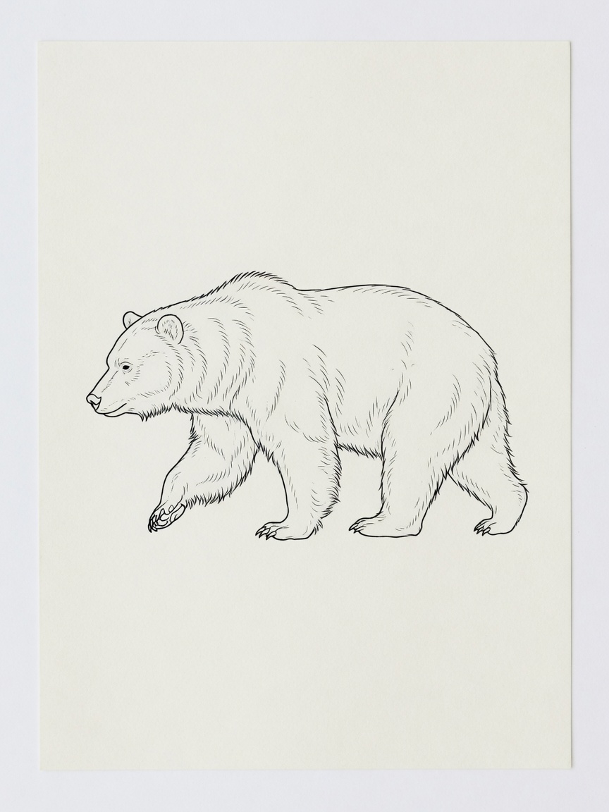 Bear — Fine Line Tattoo — Fine Line bear tattoo design