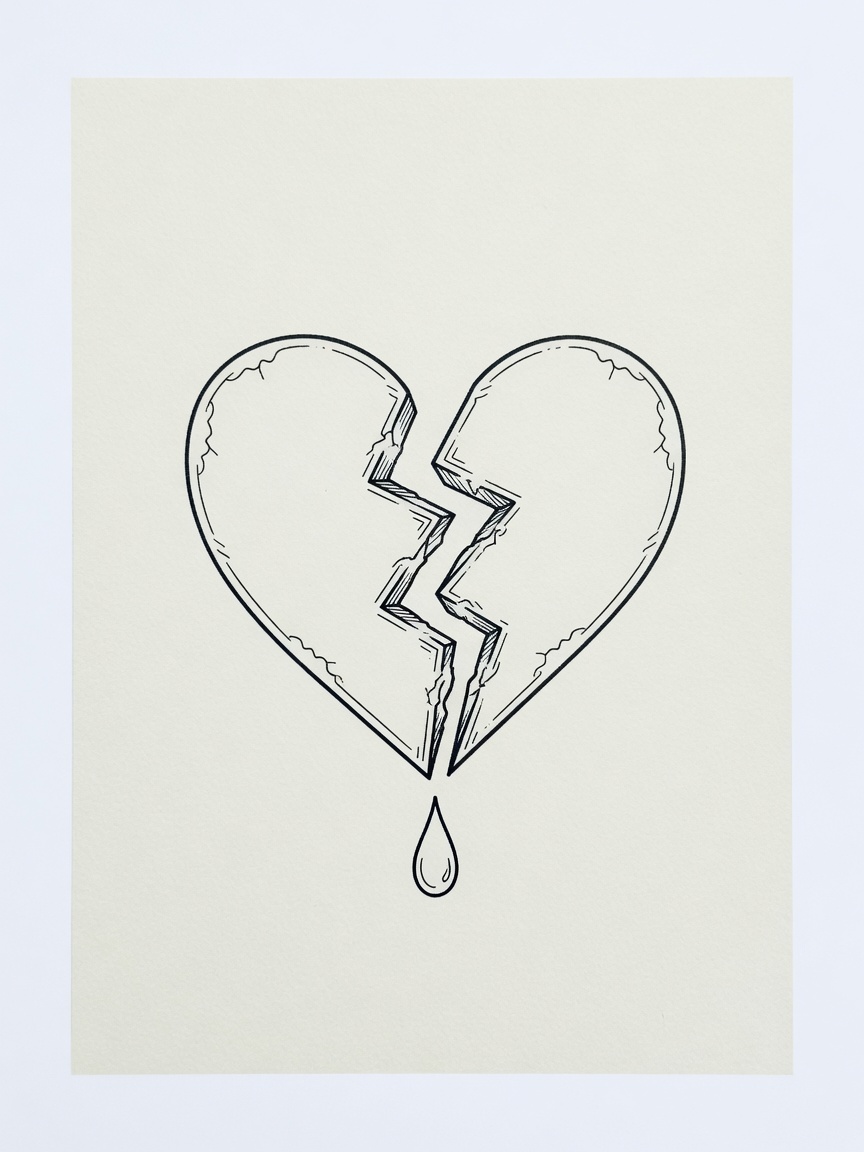 Broken Heart — Fine Line Tattoo (Wrist) — Fine Line broken-heart tattoo design