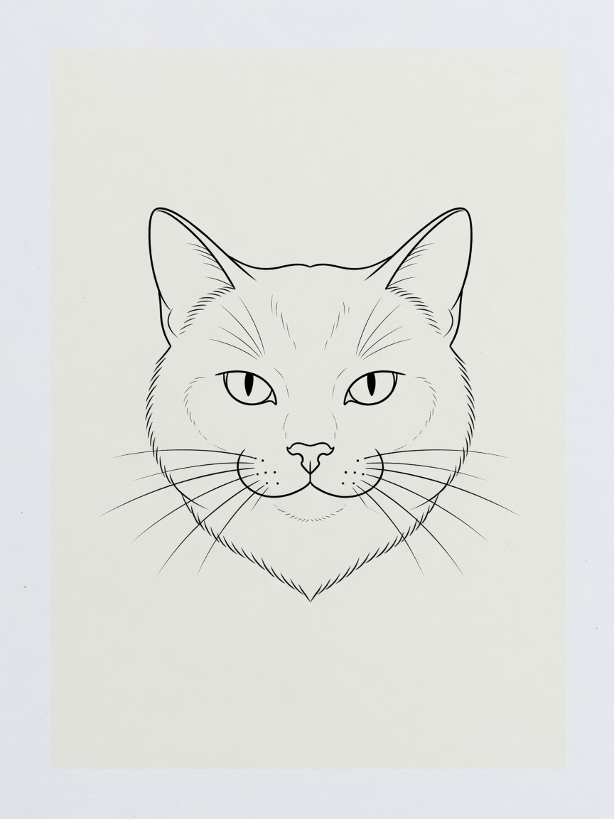 Cat — Fine Line Tattoo — Fine Line cat tattoo design