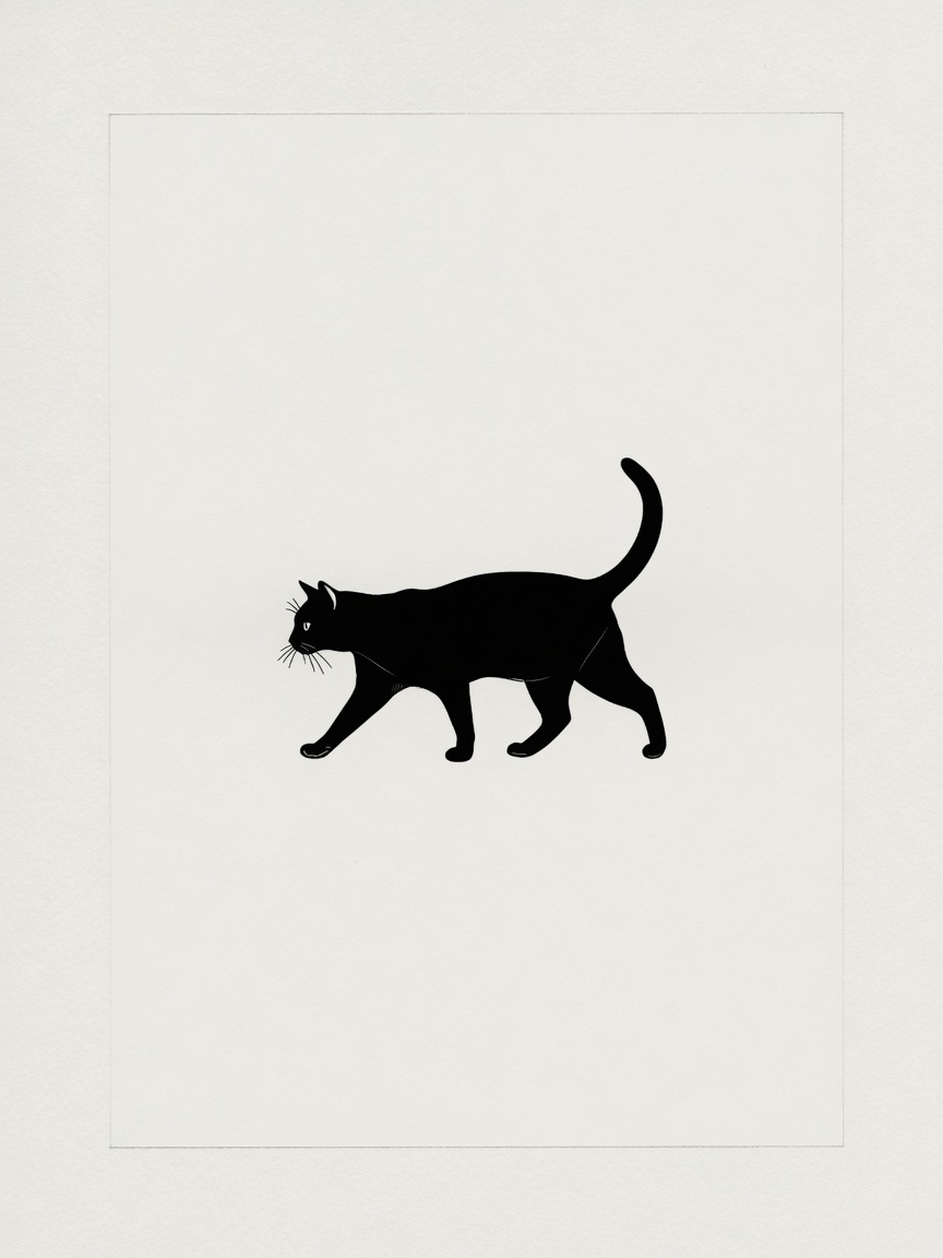 Cat — Fine Line Tattoo — Fine Line cat tattoo design