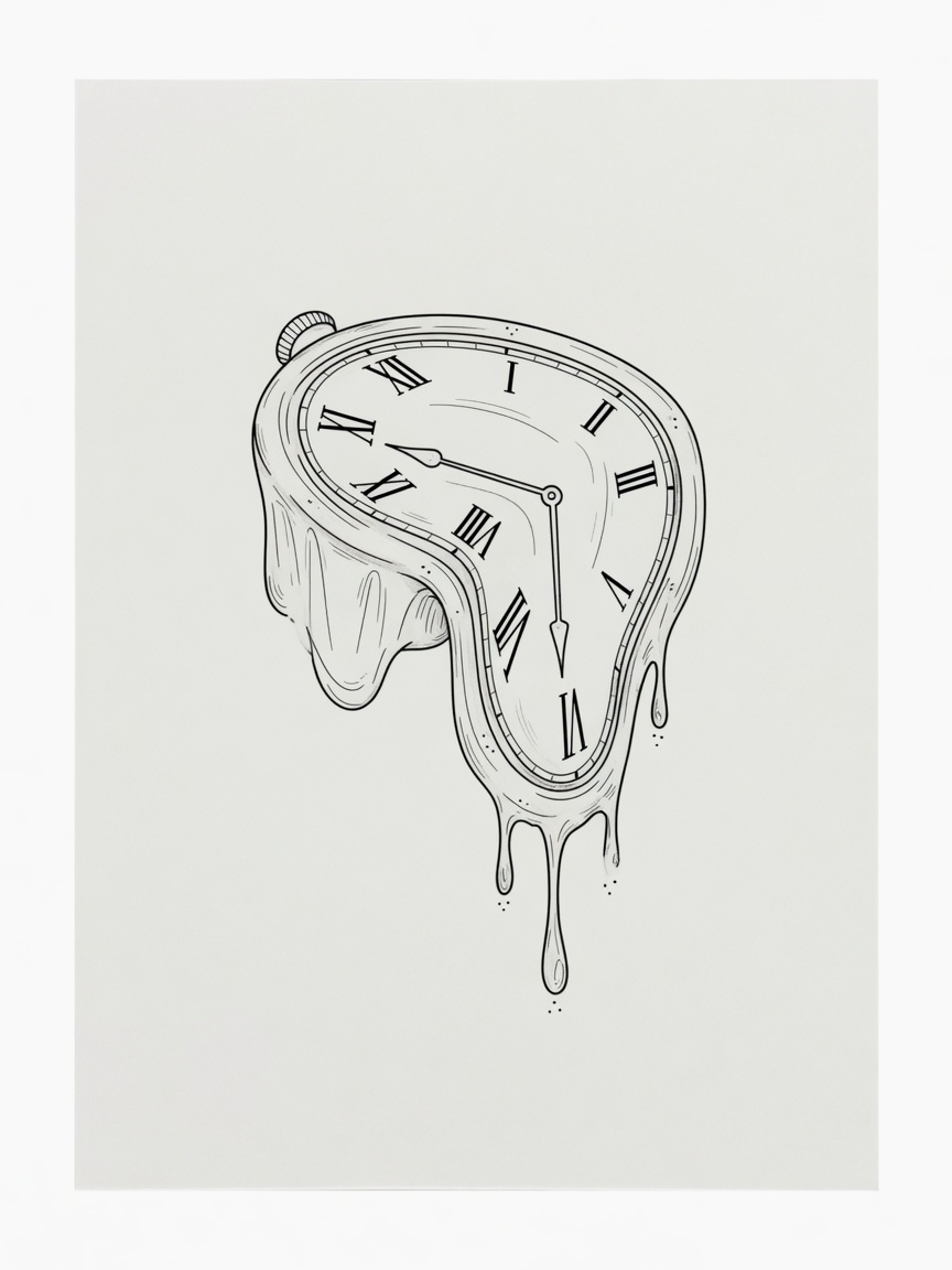 Clock — Fine Line Tattoo — Fine Line clock tattoo design