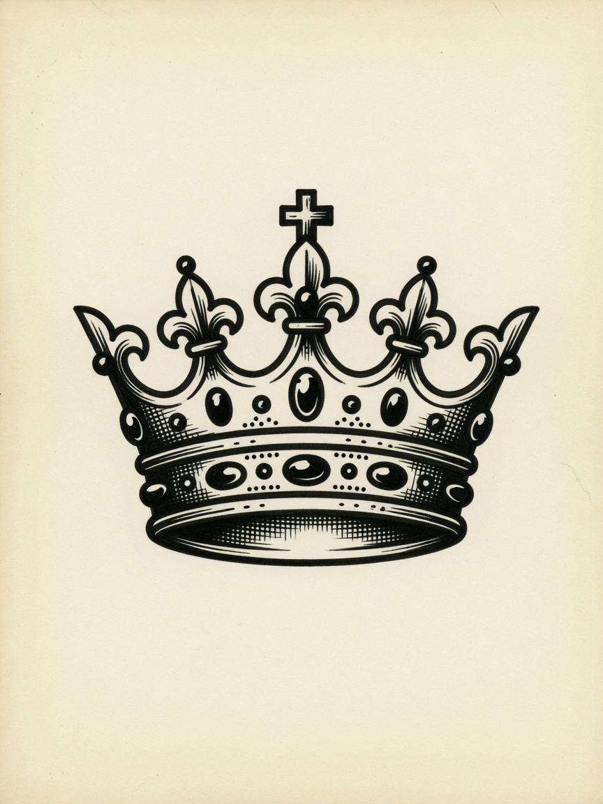 Crown — American Traditional Tattoo Design — American Traditional crown tattoo design